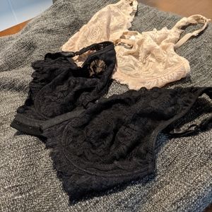 2 front clasp bralettes